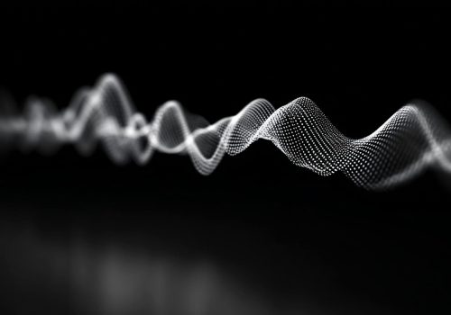 Abstract waveform representing conversational AI understanding voice, context, and human interaction